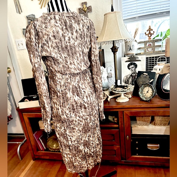 Free People Sheer Leopard Print Button Down Layering Duster Intimates Size P/S - Picture 7 of 13